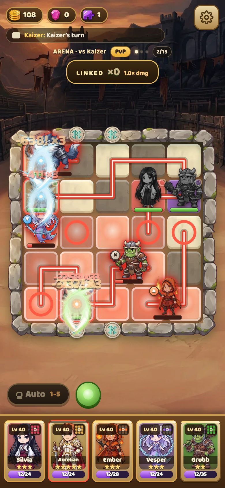 An Arena duel on the rival's turn